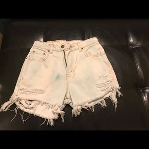 Levi's destroyed high waisted shorts